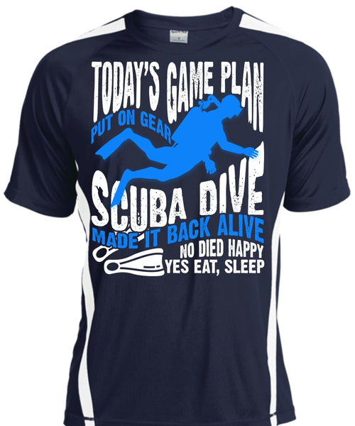 Today's Game Plan T Shirt, Put On Gear Scuba Dive T Shirt, Cool Shirt