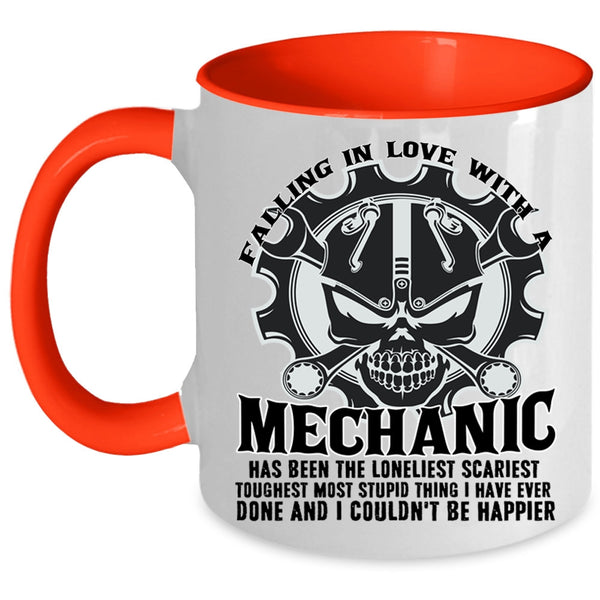 I Love Mechanic Coffee Mug, Falling Love With A Mechanic Accent Mug