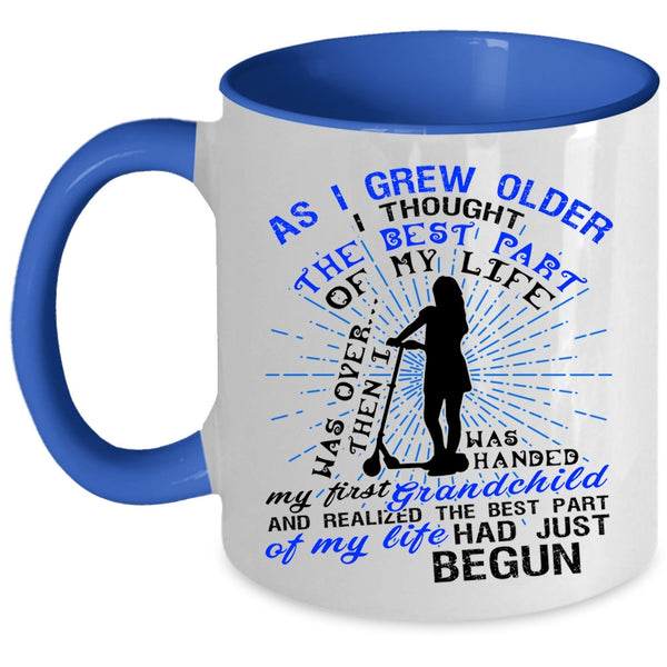 The Best Part Of My Life Coffee Mug, My First Grandchild Accent Mug