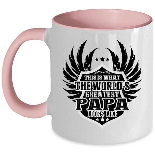 Greatest Papa Coffee Mug, The World's Greatest Papa Looks Like Accent Mug