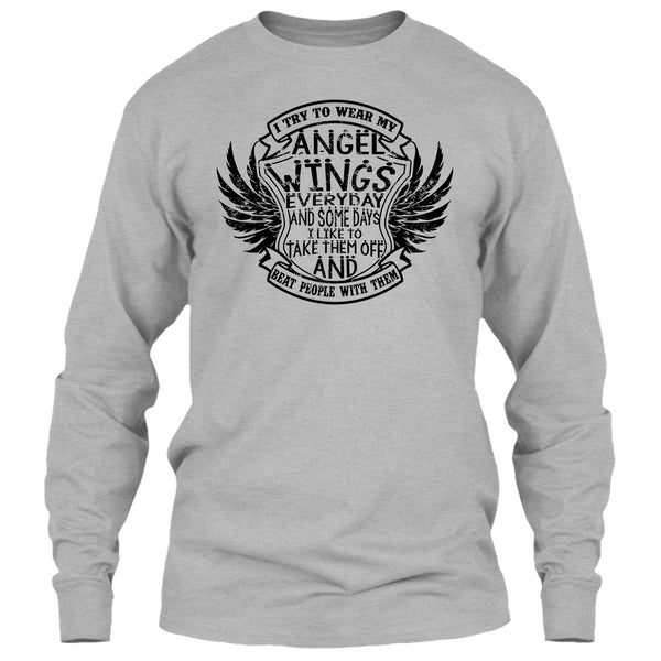 I Try To Wear My Angle Wings T Shirt, Coolest Angels Wings T Shirt