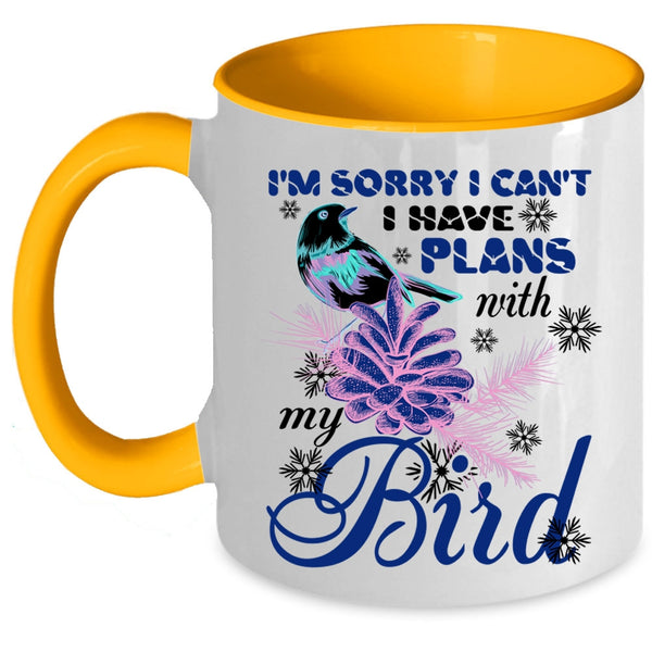 Cute Bird Coffee Mug, I Have Plans With My Bird Accent Mug