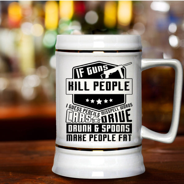 Cool Car Drivers Beer Stein 22oz, Cars Drive Drunk And Spoons Beer Mug