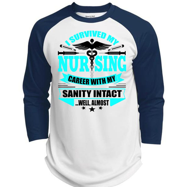 I Survived My Nursing T Shirt, I Love Nursing T Shirt, Awesome T-Shirts  (Polyester Game Baseball Jersey)