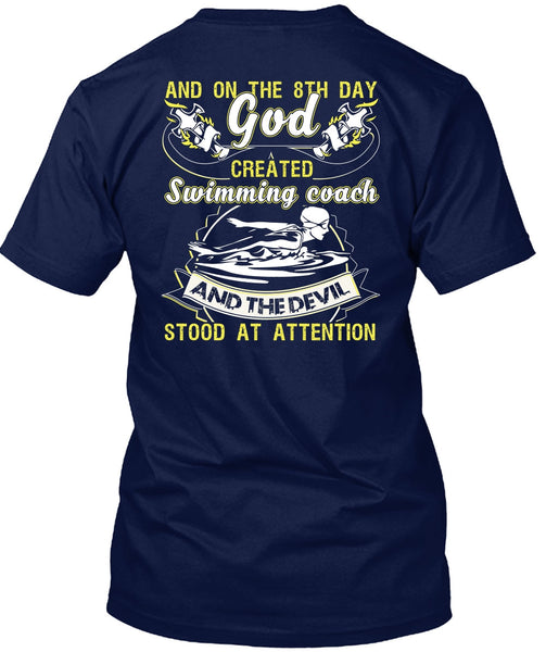 God Created Swimming Coach T Shirt, Being A Swimmer T Shirt