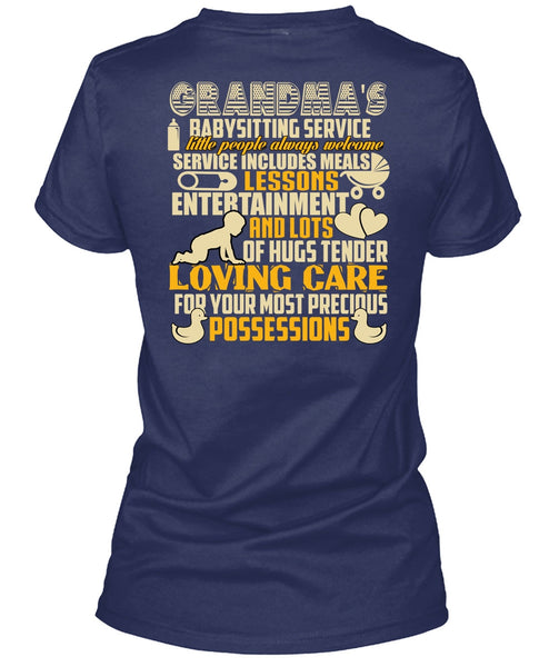 Grandma's Babysitting Service T Shirt, I Love Family T Shirt