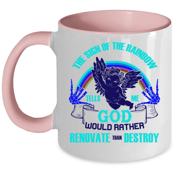 Cool Rainbow Coffee Mug, The Sign Of The Rainbow Accent Mug