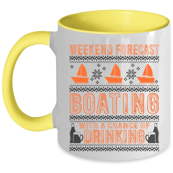 Chance Of Drinking Coffee Mug, Weekend Forecast Boating Accent Mug