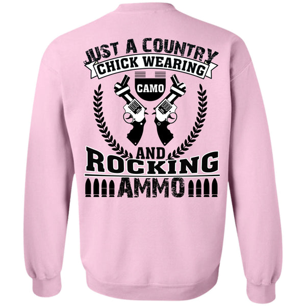 Being A Gunner T Shirt, Just A Country Chick Wearing Sweatshirt