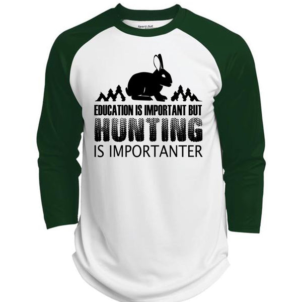 Education Is Important But Hunting Is Importanter T Shirt, Favorite T Shirt  (Polyester Game Baseball Jersey)