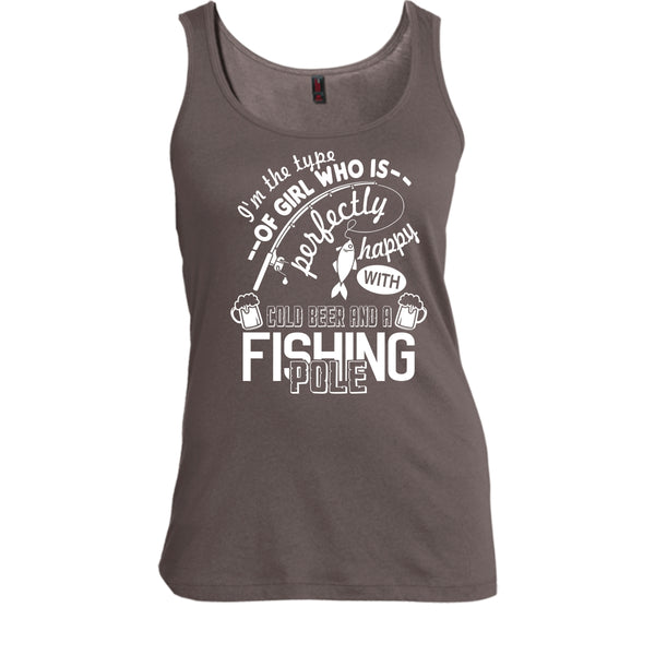 Pretty Happy With Cool Beer T Shirt, A Fishing Pole T Shirt, Cool T Shirt