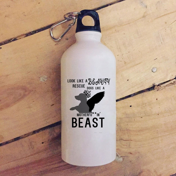 Look Like A Beauty Rescue Dogs Like A Beast 20 oz Stainless Steel Bottle,Cute Dogs Outdoor Sports Water Bottle