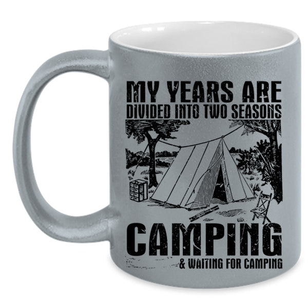 Outdoor Coffee Mug, Camping And Waiting For Camping Accent Mug