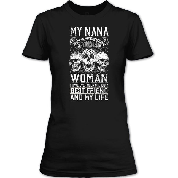 My Nana Is The Coolest Woman T Shirt, Awesome Nanny T Shirt
