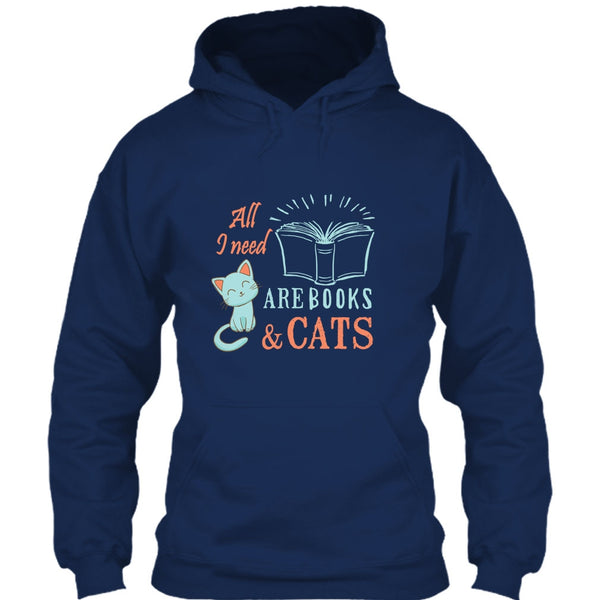 All I Need Are Books & Cats T Shirt, I Love My Cat T Shirt