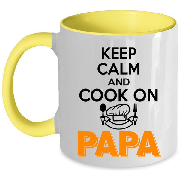 Papa Coffee Mug, Keep Calm And Cook On Accent Mug