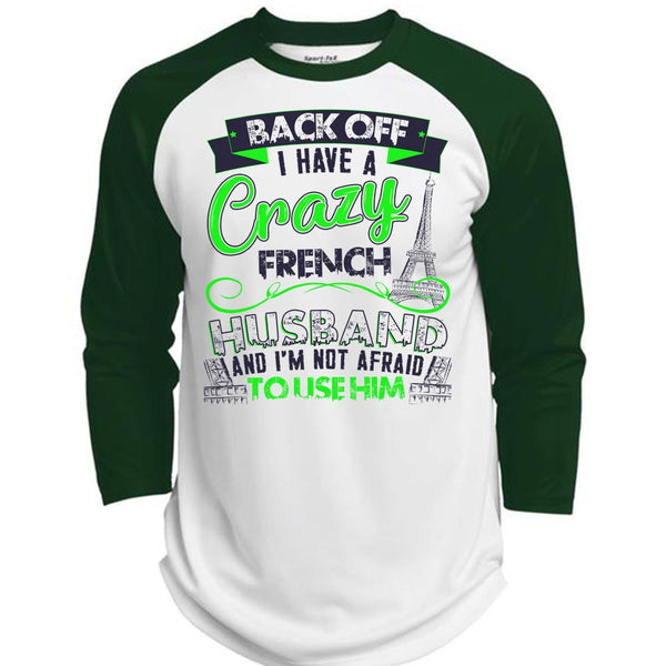I Have A Crazy French Husband T Shirt, I Love Husband T Shirt, Awesome T-Shirts  (Polyester Game Baseball Jersey)