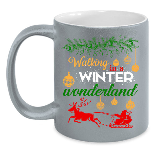 Walking In A Winter Wonderland Coffee Mug, Cute Christmas Coffee Cup