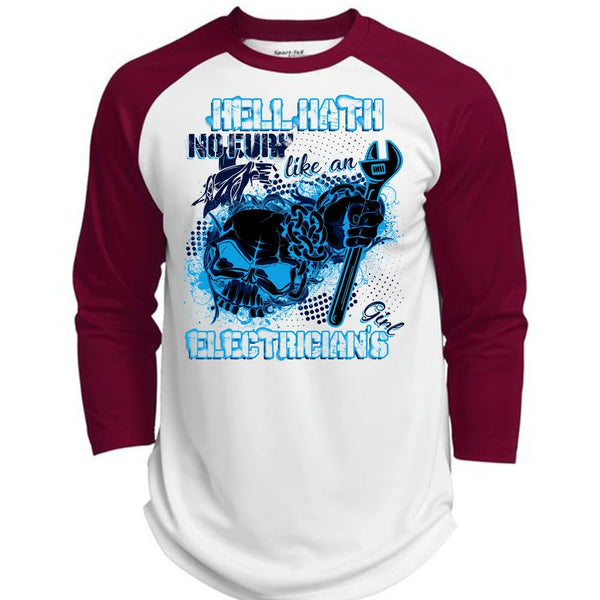 Like An Electrician's Girl T Shirt, I Love Electrician T Shirt, Awesome T-Shirts  (Polyester Game Baseball Jersey)