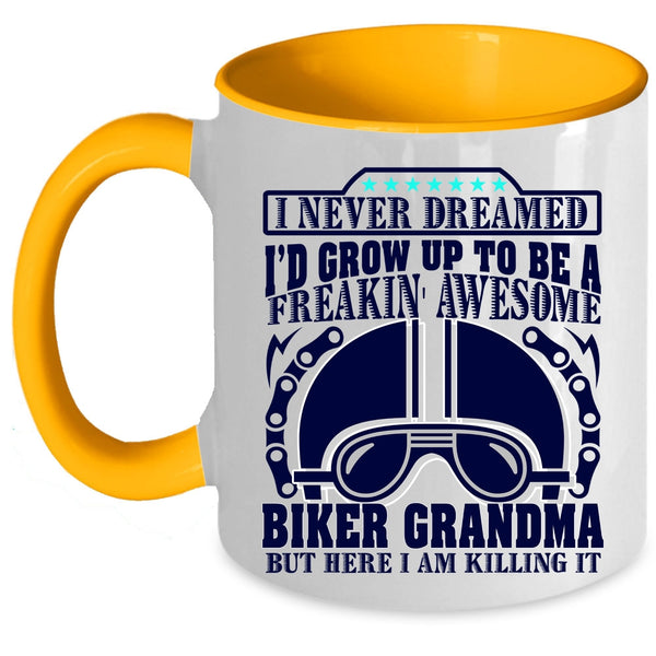 Awesome Grandma Coffee Mug, I'd Grow Up To Be A Biker Grandma Accent Mug