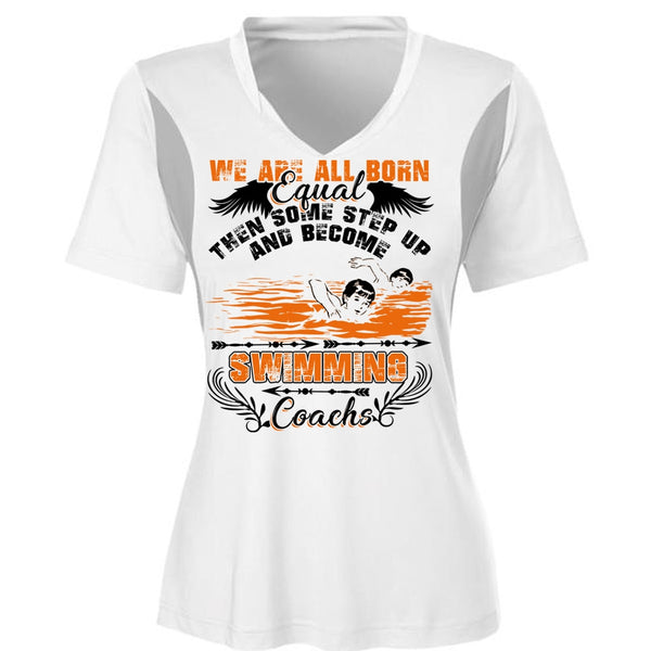 Become Swimming Coach T Shirt, We Are All Born Equal T Shirt, Awesome T-Shirts