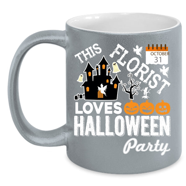 This Florist Loves Halloween Party Coffee Mug, Cute Florist Coffee Cup