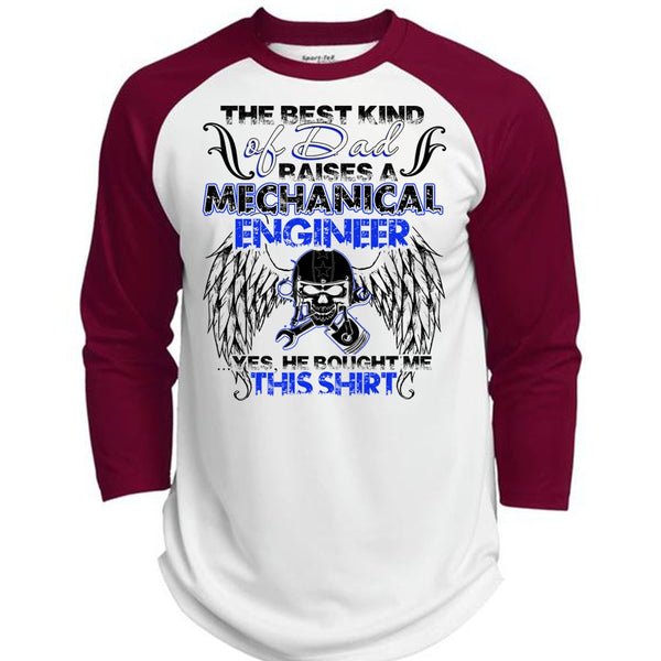 Dad Raises A Mechanical Engineer T Shirt, I Love Mechanic T Shirt, Awesome T-Shirts  (Polyester Game Baseball Jersey)