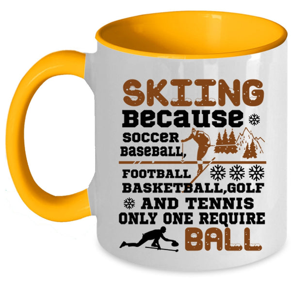Cute Gift For Skier Coffee Mug, Skiing Accent Mug
