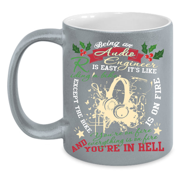 Being An Audio Engineer Is Easy Coffee Mug, It's Like Riding A Bike Coffee Cup