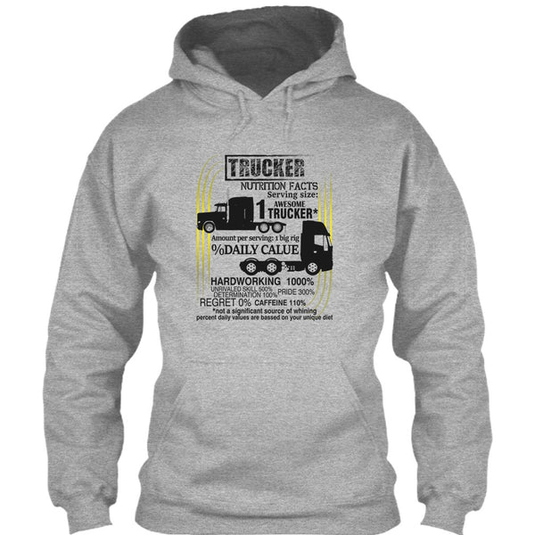 Trucker Nutrition Facts T Shirt, Coolest Trucker T Shirt
