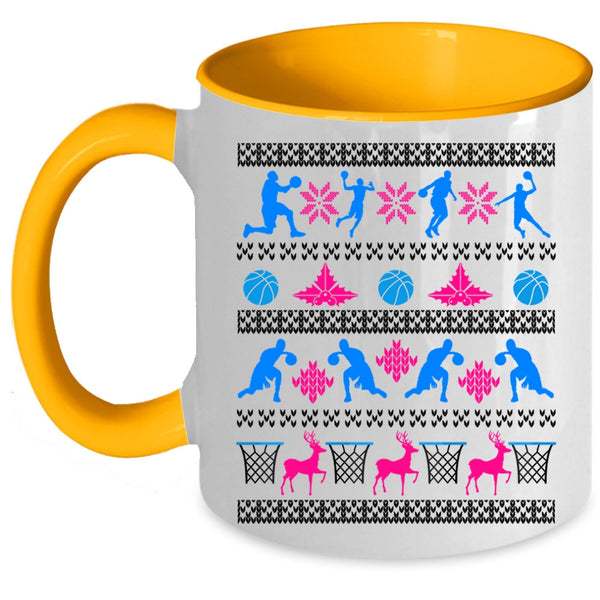 Merry Christmas Coffee Mug, Awesome Basketball Accent Mug