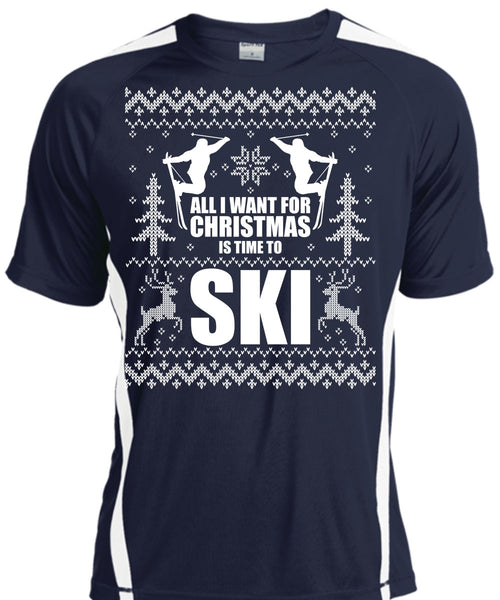 All I Want For Christmas Is Time To Ski T Shirt, Being A Skier T Shirt, Cool Shirt