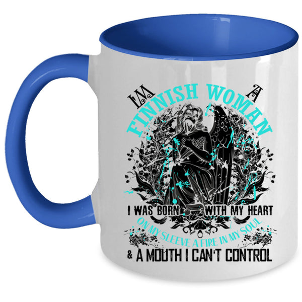 I Was Born With My Heart Coffee Mug, I'm A Finnish Woman Accent Mug