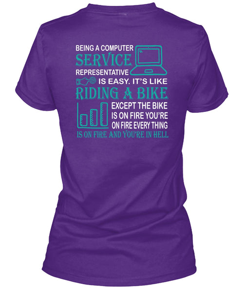 Being A Computer Service Representative Is Easy T Shirt, Riding A Bike T Shirt