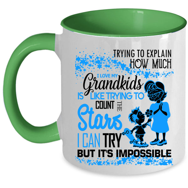 Cool Grandmas Coffee Mug, I Love My Grandkids Accent Mug