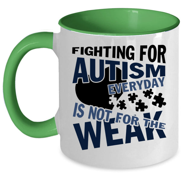Cute Autism Child Coffee Mug, Fighting For Autism Everyday Accent Mug
