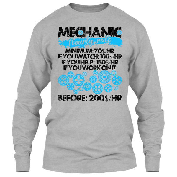 Mechanic Hourly Rate T Shirt, Coolest Mechanic T Shirt