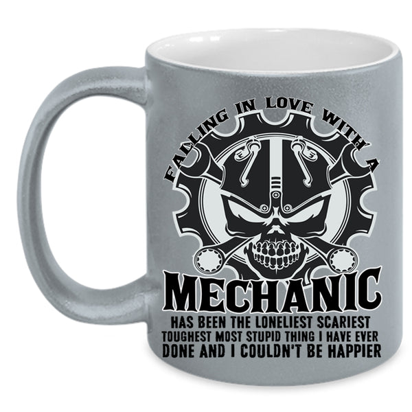 I Love Mechanic Coffee Mug, Falling Love With A Mechanic Accent Mug