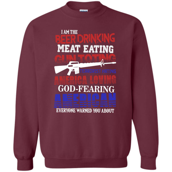 Meat Eating T Shirt, God Fearing American Sweatshirt