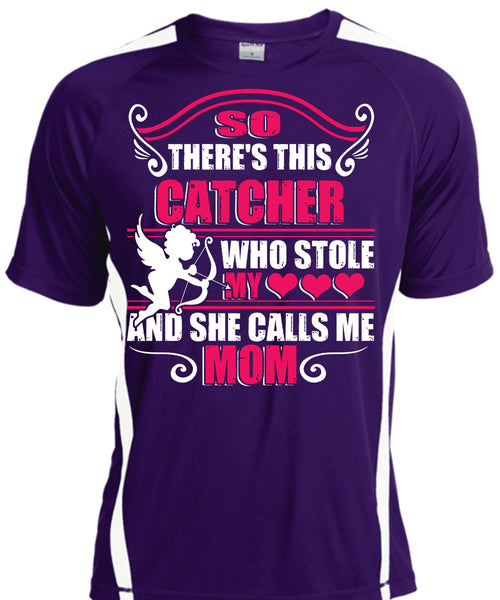 So There's This Catcher Who Stole My Heart T Shirt, She Calls Me Mom T Shirt, Cool Shirt