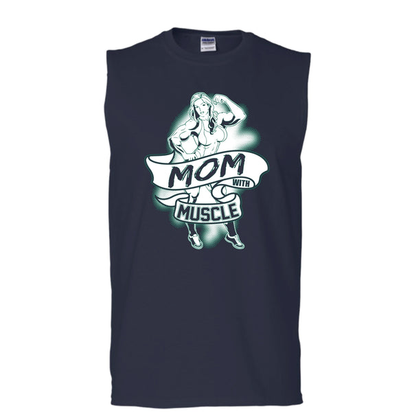 Mom With Muscle T Shirt, Gift For Mom Tank Top (Men's Cotton Sleeveless)