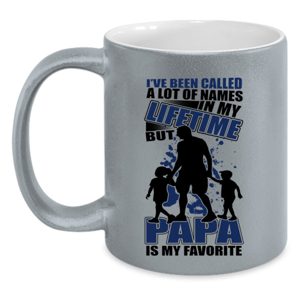Gift For Dad Coffee Mug, Papa Is My Favorite Name Accent Mug
