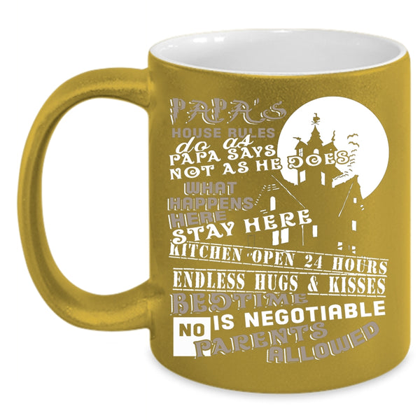 Papa's House Rules Coffee Mug, Gift For Father's Day Coffee Cup