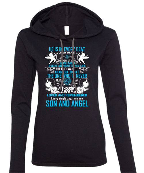 Beat Of My Heart T Shirt, Son And Angel T Shirt (Anvil Ladies Ringspun Hooded)