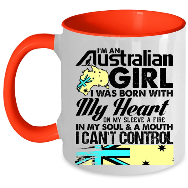 I Was Born With My Heart Coffee Mug, I'm An Australian Girl Accent Mug