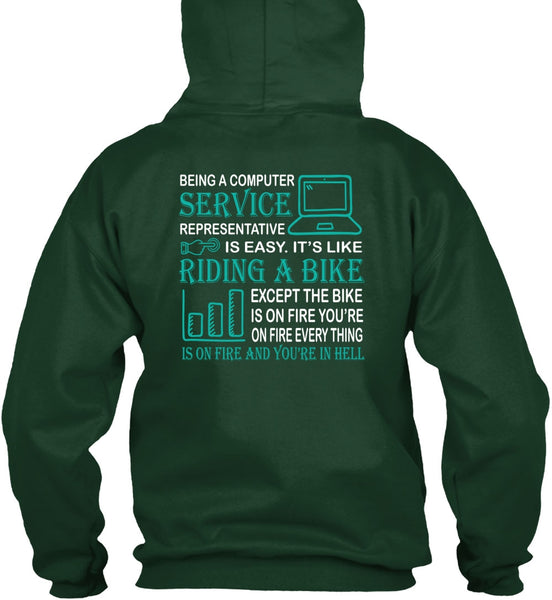 Being A Computer Service Representative Is Easy T Shirt, Riding A Bike T Shirt