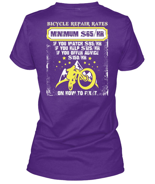 Bicycle Repair Rates T Shirt, Minimum $65/Hr T Shirt
