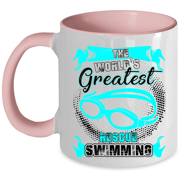 Funny Swimming Coffee Mug, The World's Greatest Rescue Swimming Accent Mug