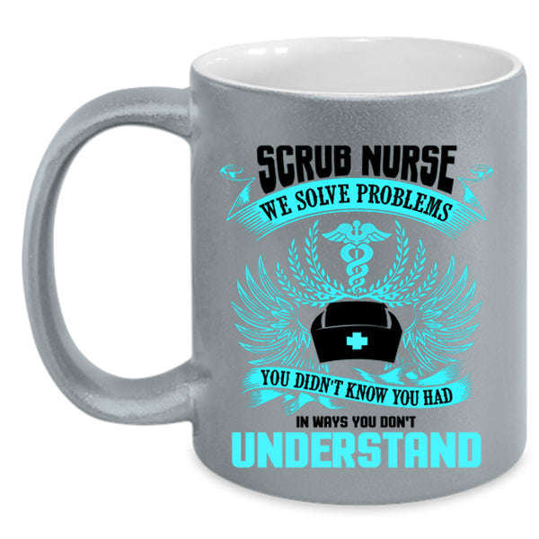 Cute Gift For Nurses Coffee Mug, Scrub Nurse Accent Mug