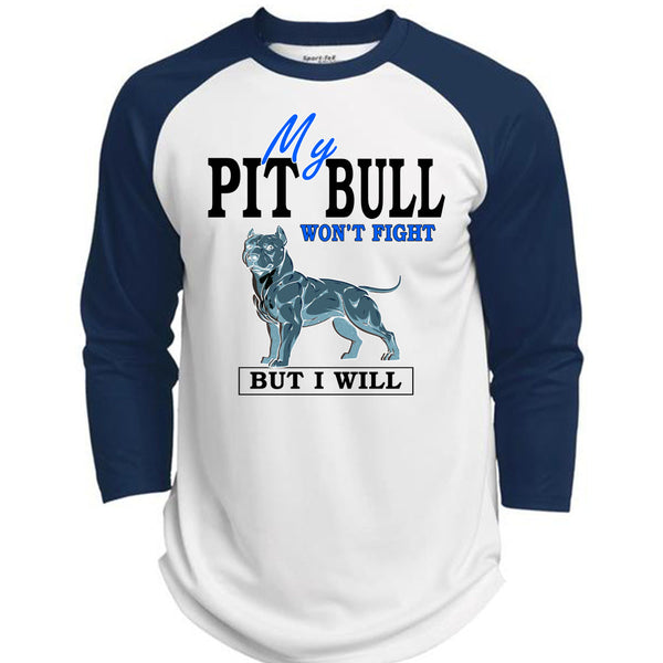 My Pit Bull Won't Fight T Shirt, I Love Dogs T Shirt, Awesome T-Shirts  (Polyester Game Baseball Jersey)